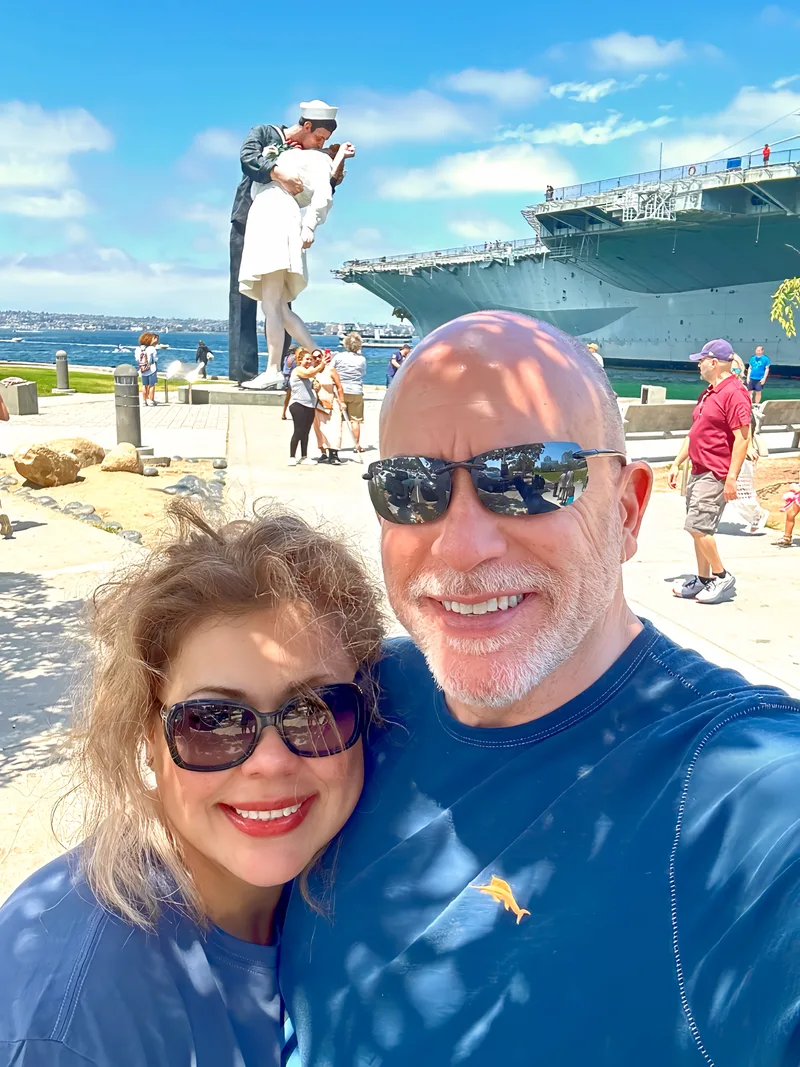 Todd and Gladys Juenger at the Tuna Harbor Park in San Diego, CA